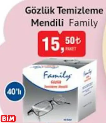 FAMİLY GÖZLÜK TEMİZLEME MENDİLİ FAMİLY GÖZLÜK TEMİZLEME MENDİLİ